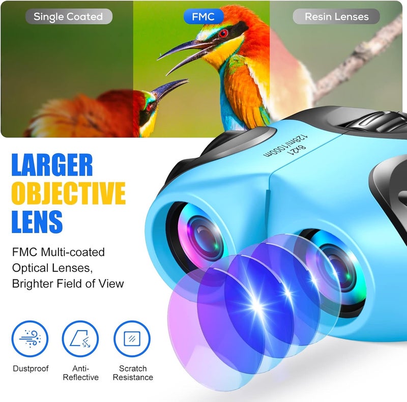 LET'SGO LET'S GO! Binocular for Kids, Compact High Resolution Shockproof Binoculars - Image 4