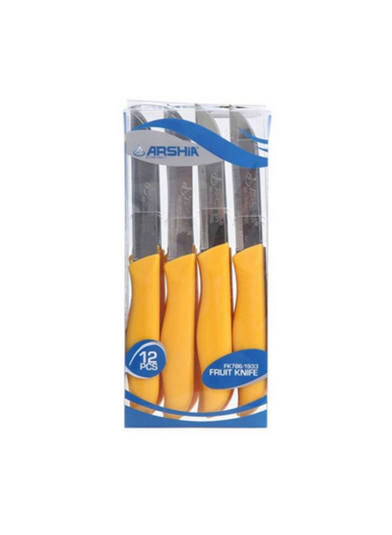 Arshia Arshia Portable Fruit Knife Set, Multi-Colour, Set of 12 Pieces, 1933 - Image 2
