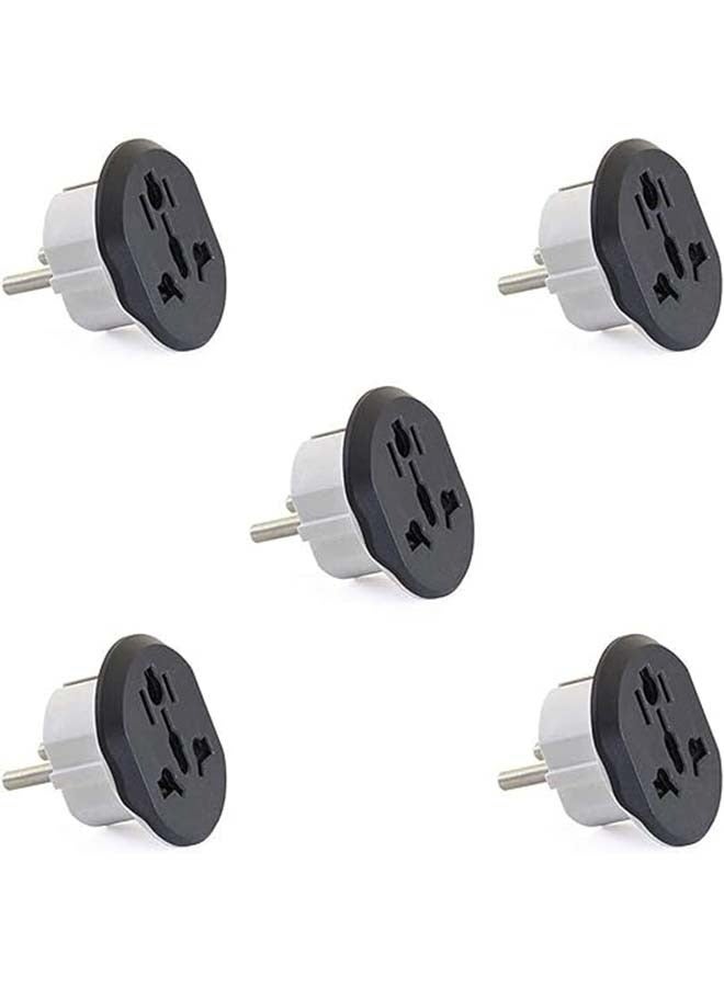 5 Pieces Electrical Socket Adapter US Australia UK to EU Germany Electrical Socket Travel Conversion EU Plug  Universal to EU Plug Adapter - Image 1