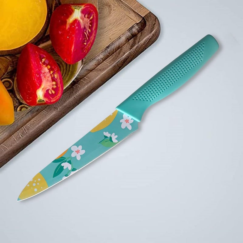 Capmora Premium Stainless Steel Kitchen Knife Set Chefs Knife Butcher Knife Sharp NonStick Soft Handles Cutting Meat Heavy Duty Blade Butcher Meat Knife M A Blue - Image 1