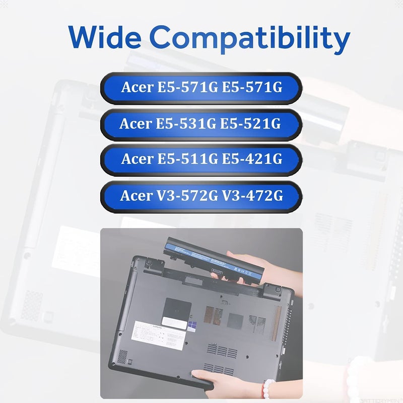 Wistar AL14A32 Laptop Battery Compatible for Ac-er E1-571 E5-571 Aspire E14 Touch Aspire E14 Aspire E15 Touch Aspire E15 Aspire E5-411 Aspire E5-411-C07K - Image 2