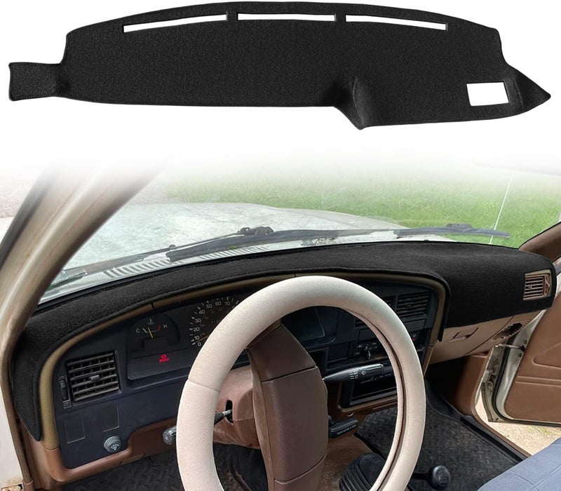 Fcovergurus Dash Cover Mat for Toyota 4Runner Pickup Truck 1989-1995 - Black Carpet Protector - Image 1