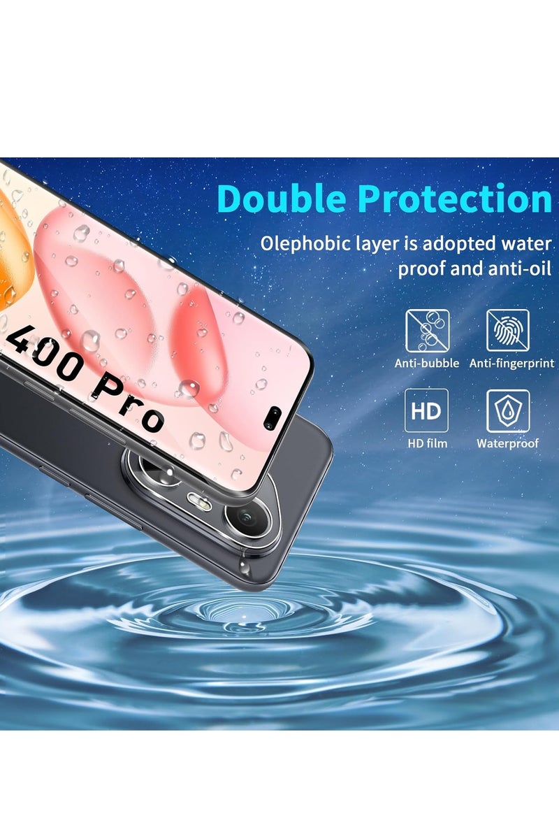 2+2 Pack Screen Protector for Honor 400 Pro, with Camera Lens Protector 9H Hardness Tempered Glass Bubble Free Anti-Scratch Anti-Fingerprint - Image 3