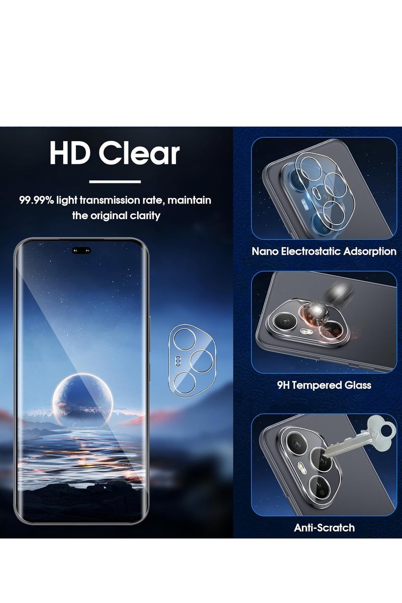 2+2 Pack Screen Protector for Honor 400 Pro, with Camera Lens Protector 9H Hardness Tempered Glass Bubble Free Anti-Scratch Anti-Fingerprint - Image 5