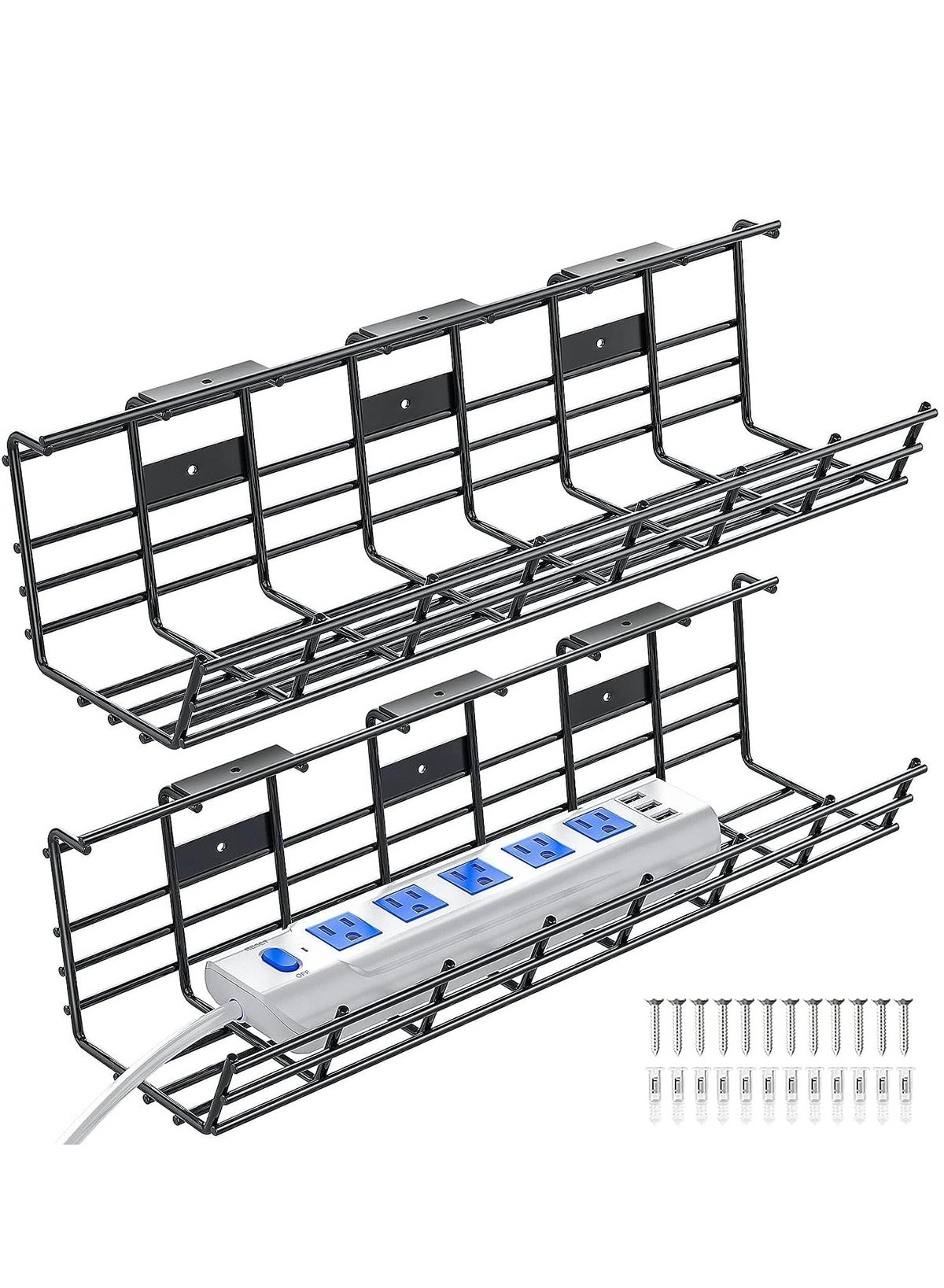 Generic Under Desk Cable Management Tray, 34in No Drill Steel Desk ...