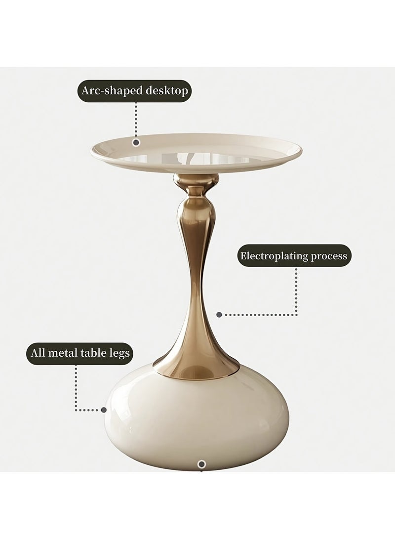 عربست طاولة جانبية معدنية 40 * 40 * 40 * 55 سم، طاولة جانبية مستديرة سوداء مصممة بشكل أنيق مع قاعدة معدنية قائمة بذاتها، مناسبة لغرفة المعيشة وغرفة النوم طاولة قهوة - Image 3