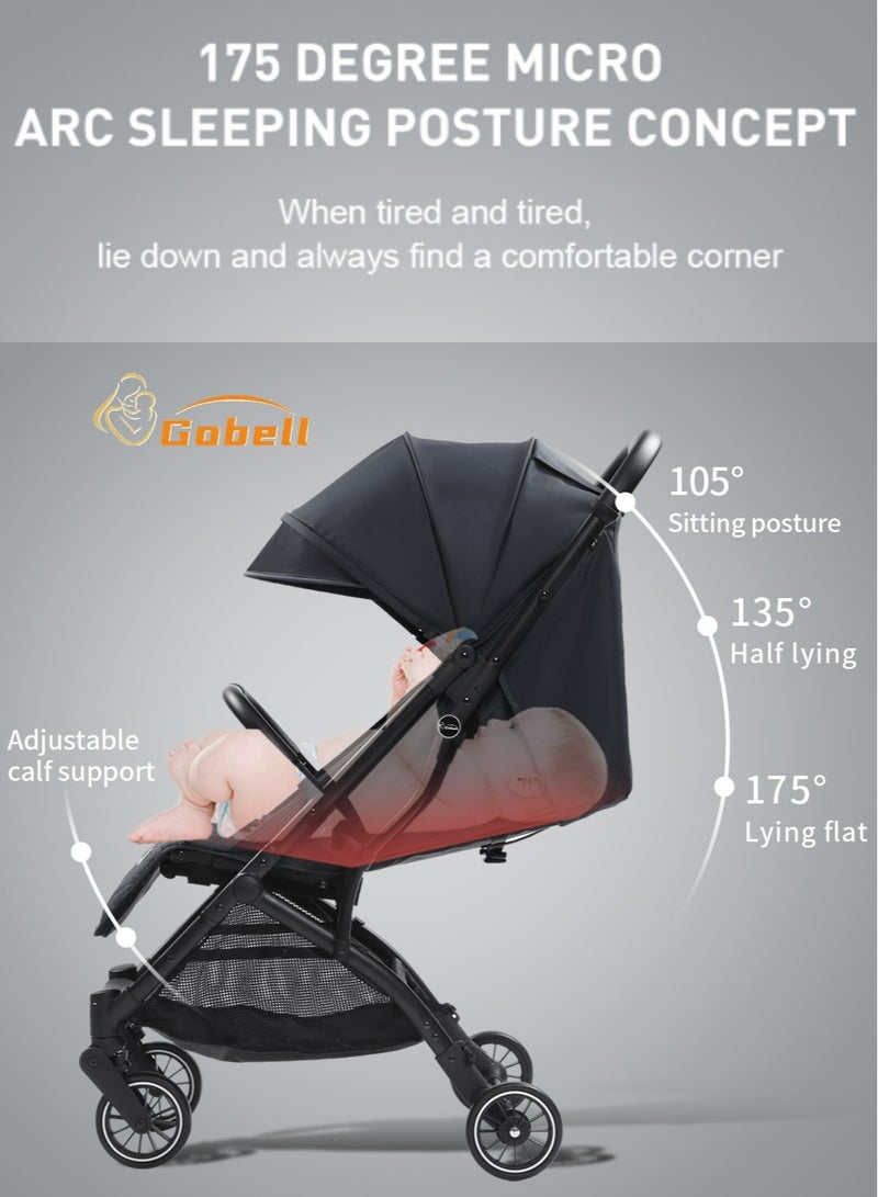 Gobell Portable Single Stroller Sit And Lie Down Newborn Baby Stroller Shock-absorbing Foldable Pram - Image 3