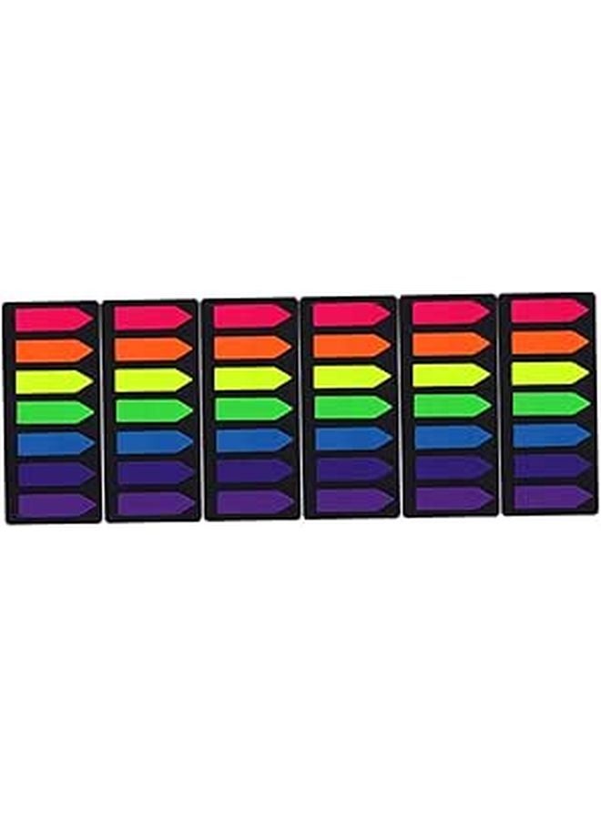 6 Sets Bright Fluorescent Arrow Index Memo Stickers for Office and Pet Notes - Image 1