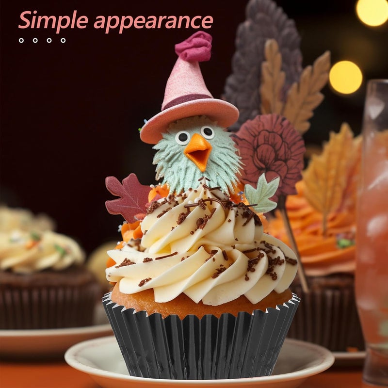 SHOWERORO 100pcs Aluminum Foil Cupcake Muffin Liners Baking Cups Greaseproof Mini Cake Pans Disposable Paper Baking Cups for Home Kitchen Supplies - Image 4