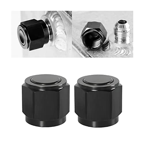 zipelo 10AN Female Flare Cap Block Off Fitting Plug, 2PCS Aluminum Swivel Hex Head Nut Port Adapter, Automotive Modification Accessories for Fuel Oil Line - Image 1