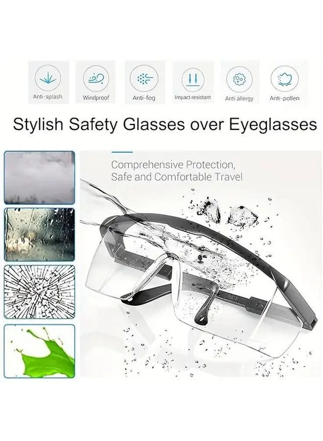 2 Pcs Black Transparent Lenses For Goggles Dustproof Protective - Image 3