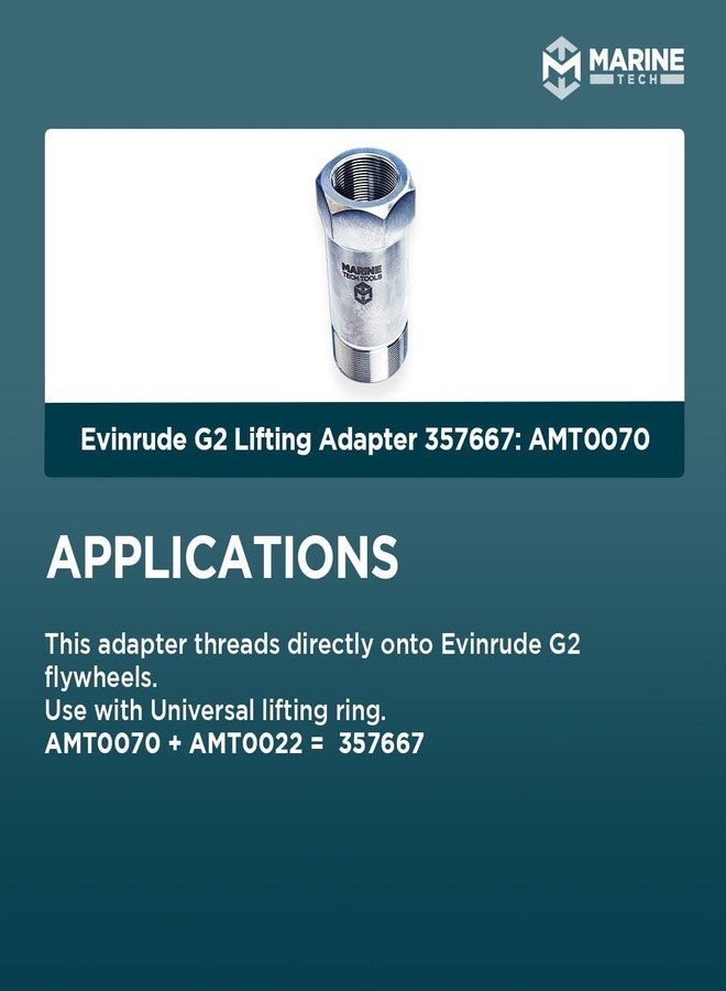 M Marine Tech Tools Marine Tech Tools Evinrude E-TEC G2 Lifting Adapter 357667 (AMT0070), Evinrude Outboard Lifting Tool, Threads on Evinrude E-TEC G2 Flywheels, Fits Universal Outboard Lifting Ring (AMT0022) - Image 3