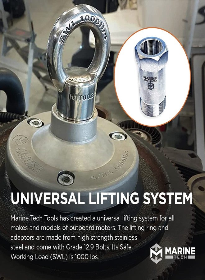 M Marine Tech Tools Marine Tech Tools Evinrude E-TEC G2 Lifting Adapter 357667 (AMT0070), Evinrude Outboard Lifting Tool, Threads on Evinrude E-TEC G2 Flywheels, Fits Universal Outboard Lifting Ring (AMT0022) - Image 2