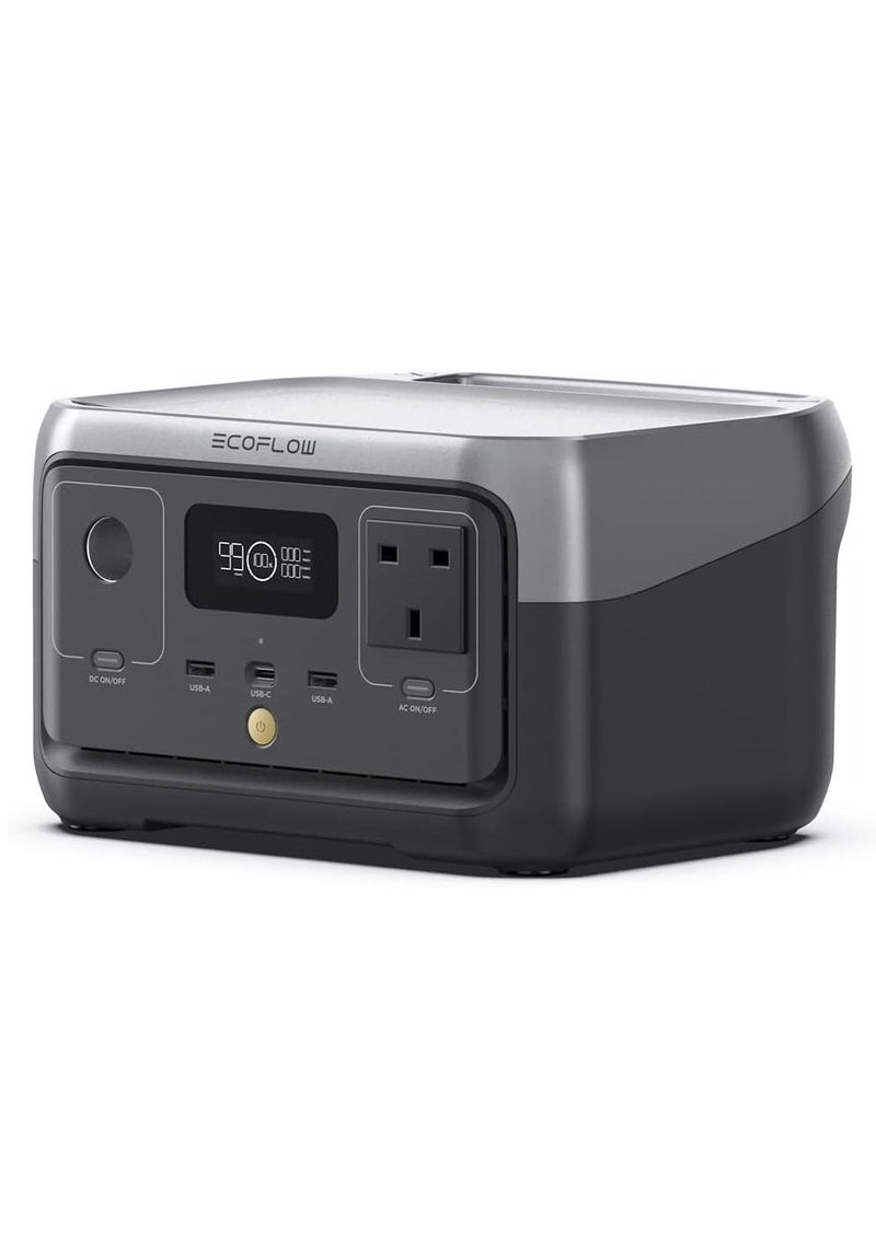 إيكو فلو محطة الطاقة المحمولة ECOFLOW RIVER 2، بطارية LiFeP04 بقدرة 256 وات في الساعة، شحن سريع لمدة ساعة واحدة، خرج يصل إلى 600 وات، مولد للطاقة الشمسية (اللوحة ليست Inc.) للتخييم في الهواء الطلق - Image 1