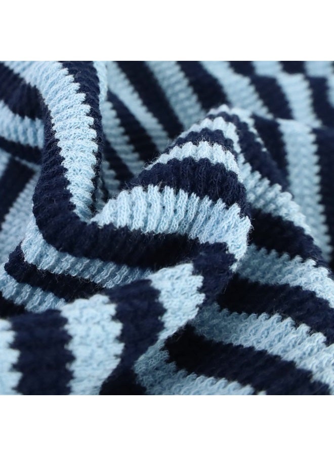 Fitwarm Waffle Striped Dog Pajamas, Dog Clothes for Small Dogs Boy, Puppy Onesie with Feet, Pet Cat Clothing, Blue, Large - Image 3