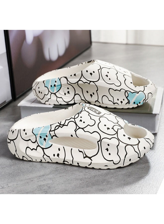 Haixiahu Kids Slippers for Boys Girls, Non-Slip Soft Cartoon Skateboard Print Home Bath Slippers for Toddlers Indoor Use - Image 1