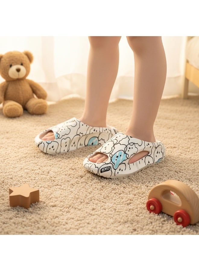 Haixiahu Kids Slippers for Boys Girls, Non-Slip Soft Cartoon Skateboard Print Home Bath Slippers for Toddlers Indoor Use - Image 5