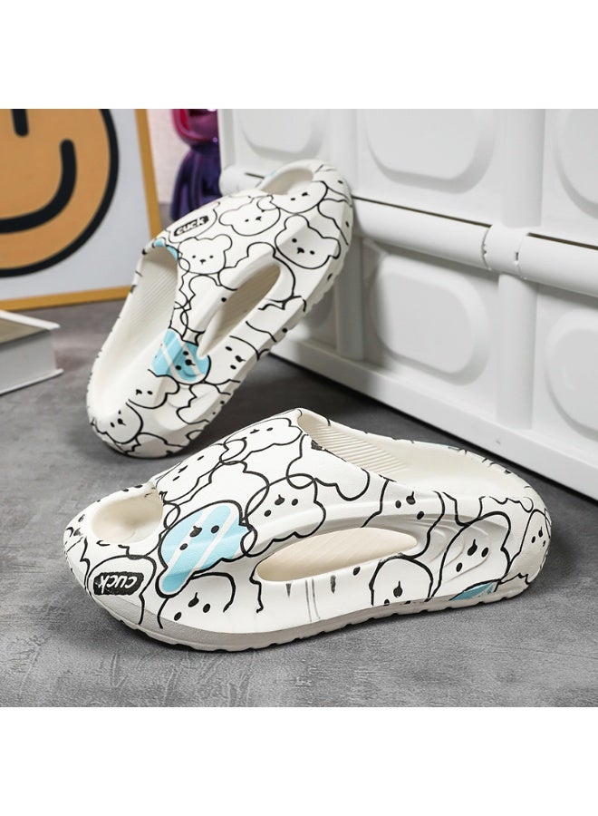 Haixiahu Kids Slippers for Boys Girls, Non-Slip Soft Cartoon Skateboard Print Home Bath Slippers for Toddlers Indoor Use - Image 2