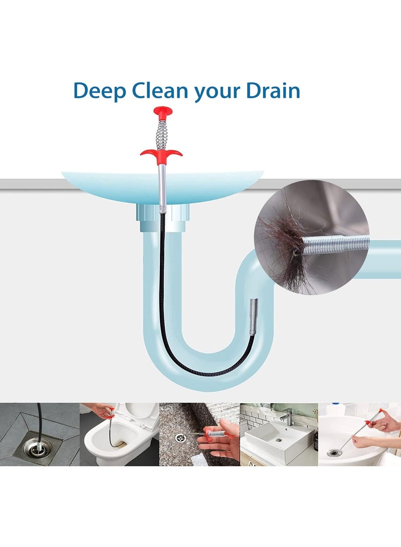 Generic Flexible Drain Snake Sink Unclogger with 4 Claws, Retractable Drain Cleaning Tool for Kitchen Sink, Bathroom Sink, Bathtub, Floor Drain and Sewer Pipes, Hair and Dirt Removal Tool - Image 4