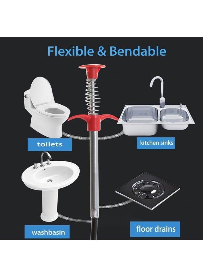 Generic Flexible Drain Snake Sink Unclogger with 4 Claws, Retractable Drain Cleaning Tool for Kitchen Sink, Bathroom Sink, Bathtub, Floor Drain and Sewer Pipes, Hair and Dirt Removal Tool - Image 5