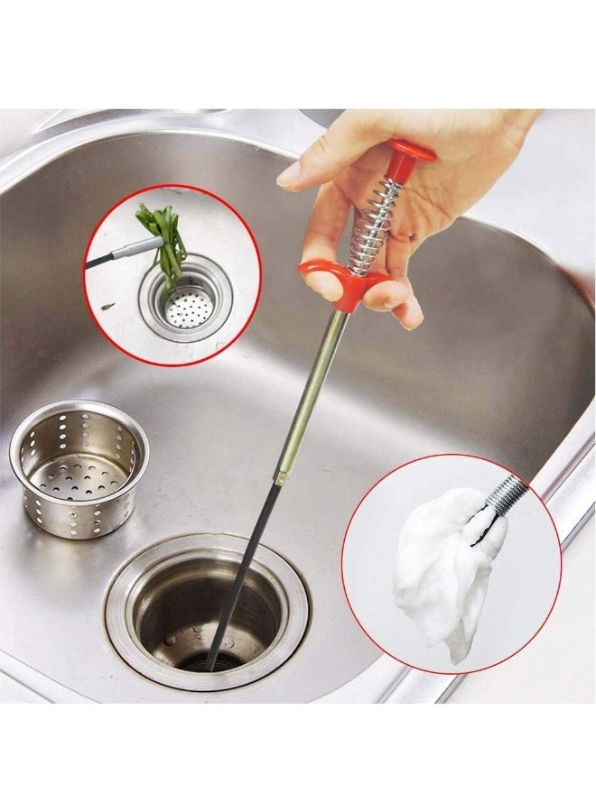 Generic Flexible Drain Snake Sink Unclogger with 4 Claws, Retractable Drain Cleaning Tool for Kitchen Sink, Bathroom Sink, Bathtub, Floor Drain and Sewer Pipes, Hair and Dirt Removal Tool - Image 2