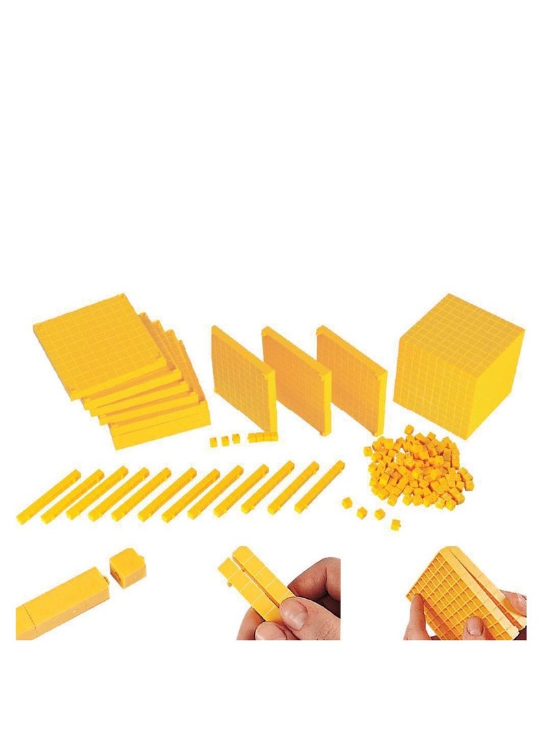 GiGo Toy - Gigo Toys - Teaching Aid Linking Base Ten Material Math Blocks, Yellow - Image 1