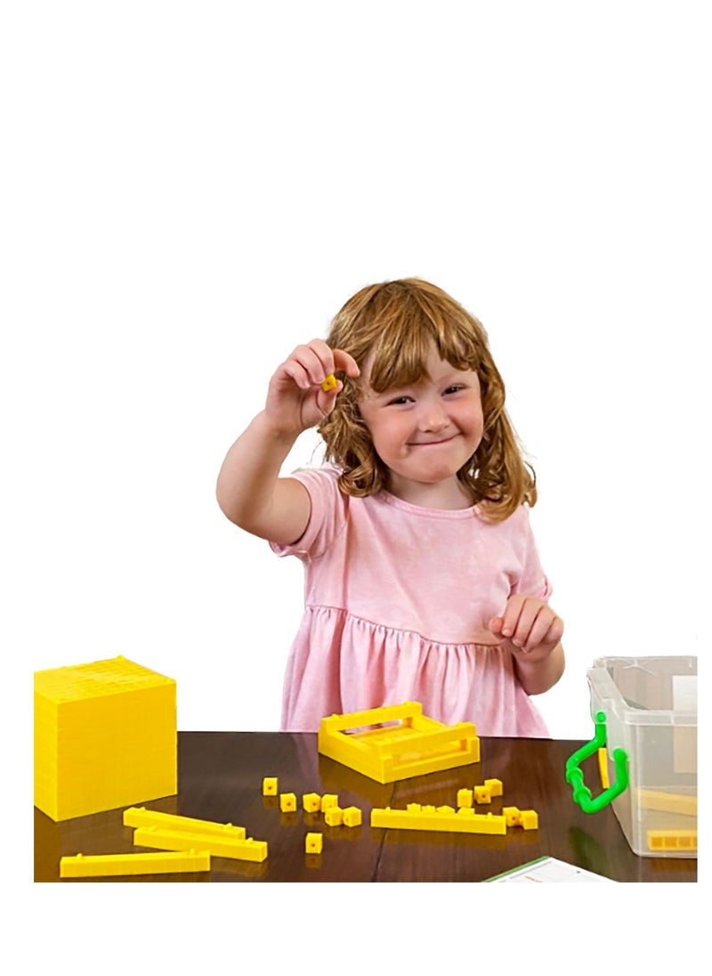 GiGo Toy - Gigo Toys - Teaching Aid Linking Base Ten Material Math Blocks, Yellow - Image 1