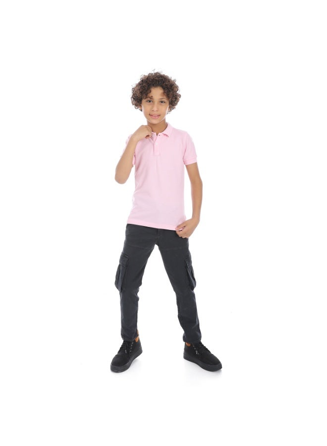 Andora Charcoal Plain Refgular Fit Boys Cargo Pants_Grey - Image 2