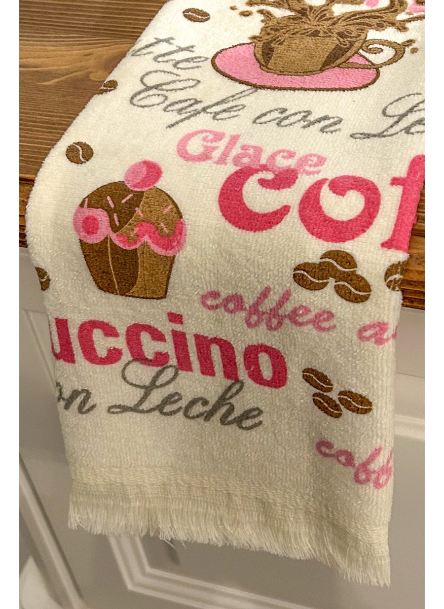 Cnr Garden 3-Piece Fringed Cotton 40X60 cm 100% Cotton Printed Towel Set Hand Face Kitchen Towel Soft Patterned Water Absorbent Set  - Image 3