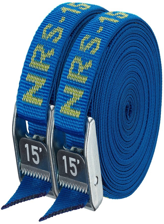 NRS 1" Heavy Duty Tie Down Strap 2 Pack-IconicBlue-15ft - Image 1