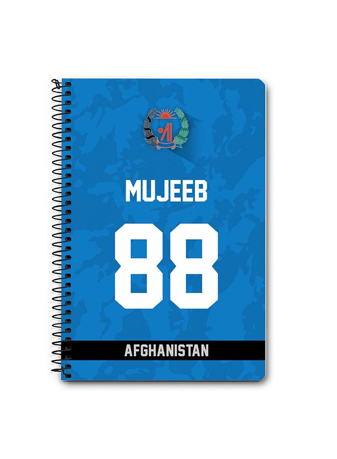 Stylizedd Designer A5 Spiral Notebook Memo Notepad Journal Player - Mujeeb Ur Rahman, Jersey Number -88 (With Logo) - Image 1