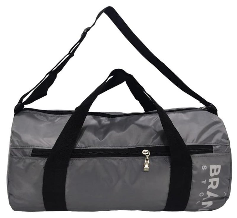 Brand Stores Canvas Large Duffle Gym Bag  -Brand Stores- Grey - Image 1