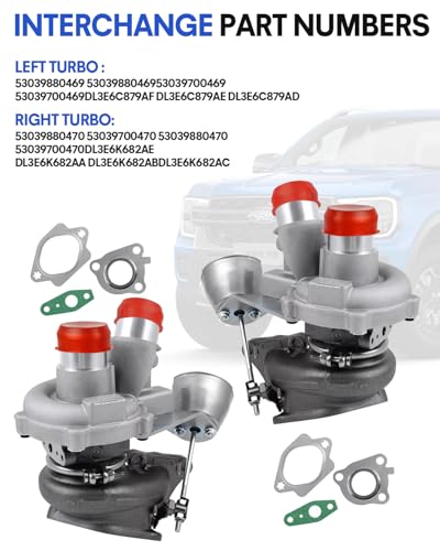 DOFOCH Left & Right Twin Turbocharger for 2013-2016 Ford F150 F-150 V6 3.5L, for 2015-2016 Expedition 3.5L, for 2015-2016 Ford Transit 150 250 350 3.5L V6 Ecoboost Replace# 53039880470 53039880469 - Image 2