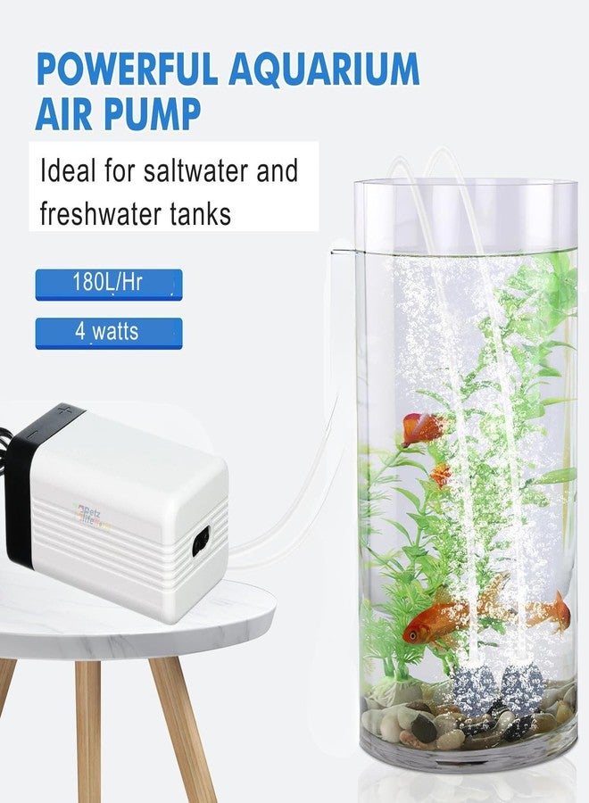VAYINATO® CT-202 | 4Watts | 1.5L/Min*2 Dual Outlet Adjustable Fish Tank Aerator with Free Airtube & Airstone, Ultra Quiet Aerator Pump for Aquarium Fidh Tank by Petzlifeworld - Image 4