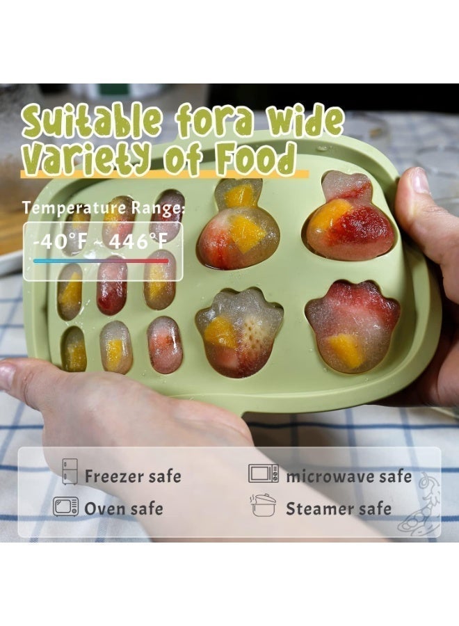 ChicAbode Baby Popsicle Molds With Fruit Feeder, Freezer Tray, Silicone Storage Containers, Non-Stick, BPA Free, Breastmilk Feeder for Teething - Image 3