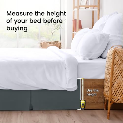 Utopia Bedding California King Bed Skirt - Soft Quadruple Pleated Ruffle - Easy Fit with 16 Inch Tailored Drop - Hotel Quality, Shrinkage and Fade Resistant (Cal King, Grey) - Image 4