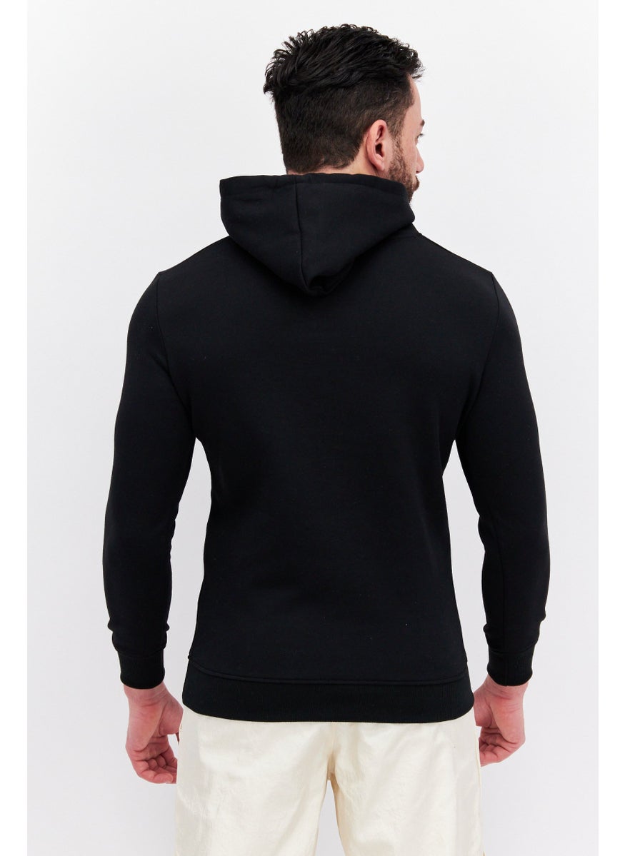 Nordland Men Sportswear Fit Long Sleeve Outdoor Hoodie Sweatshirt, Black  - Image 3