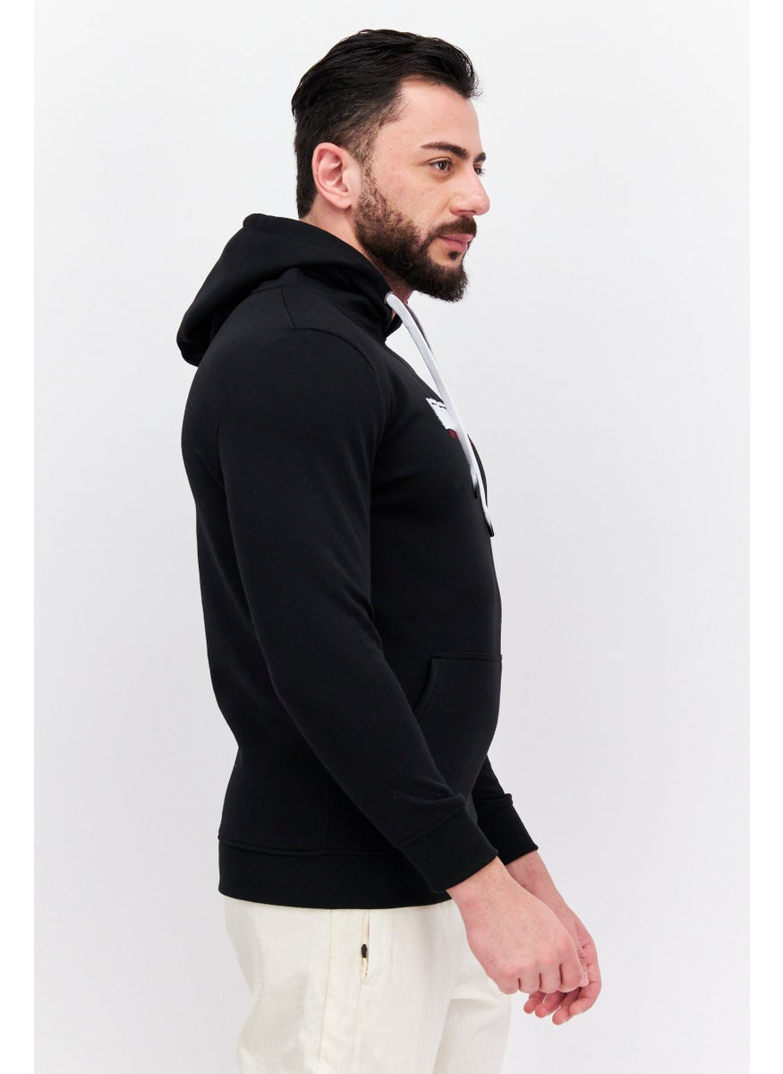 Nordland Men Sportswear Fit Long Sleeve Outdoor Hoodie Sweatshirt, Black  - Image 2