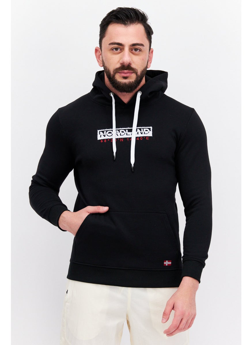 Nordland Men Sportswear Fit Long Sleeve Outdoor Hoodie Sweatshirt, Black  - Image 1