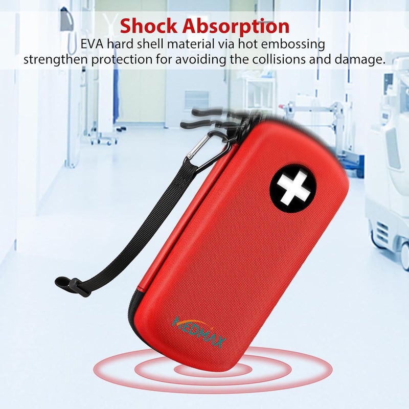 MEDMAX Hard Shell Insulin Cooler Travel Case with 2 Ice Pack Shock Absorption Insulated Diabetic Medication Organizer Carrying Bag with Extra Pouch for Insulin Pen and Other Diabetic Supplies Red - Image 5