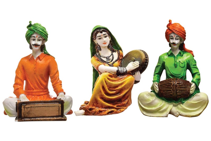 Karigaari India Polyresin Rajasthani Showpiece (Set of 3, Multicolor) - Image 2
