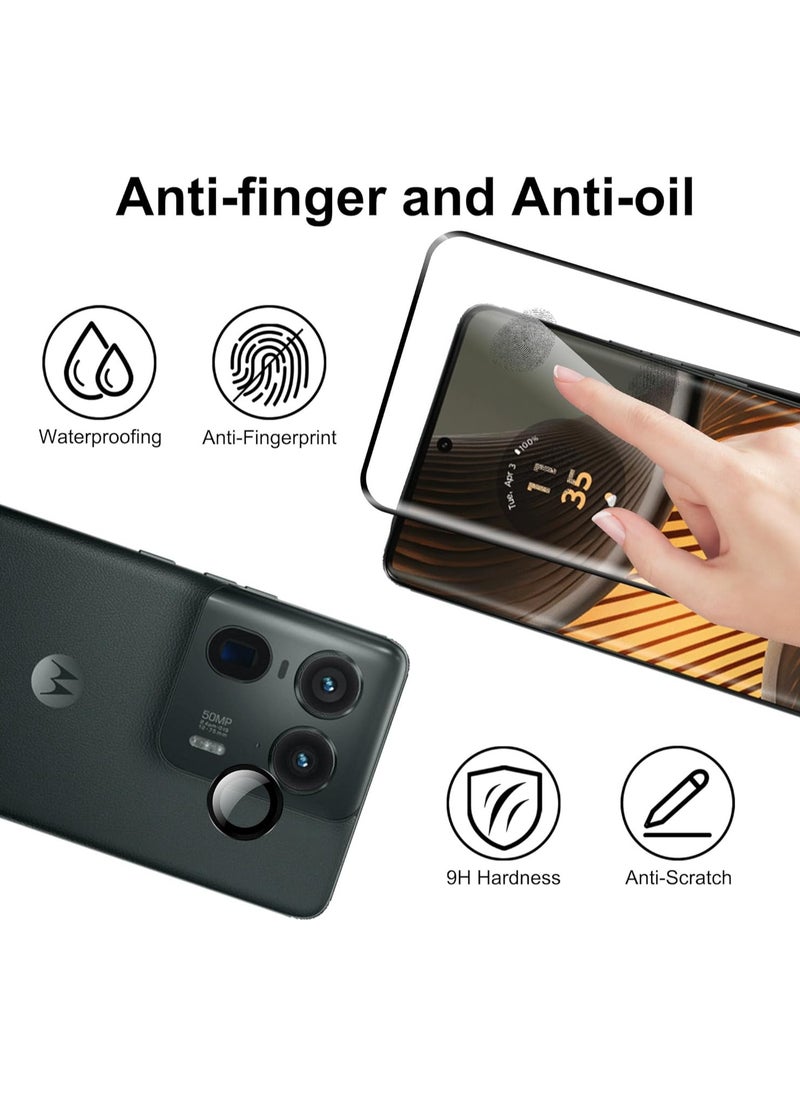 General Screen Protector Compatible with Motorola Moto Edge 50 Ultra [2 Pack] Tempered Glass + [2 Pack] Camera Lens Protector, [Maximum Coverage] HD Tempered Glass for Moto Edge 50 Ultra  - Image 3