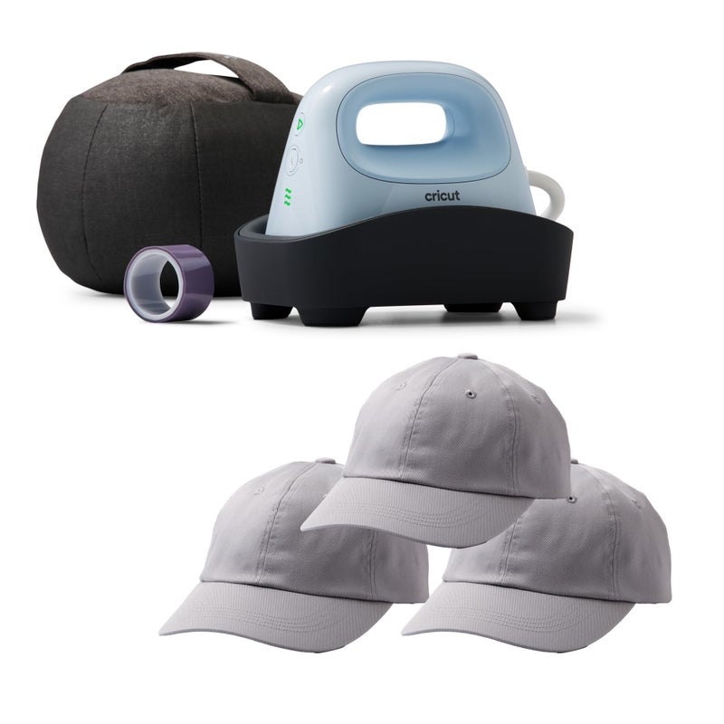 Cricut Cricut Hat Press  Smart Heat Press Machine  Bundle with 3 Hats 