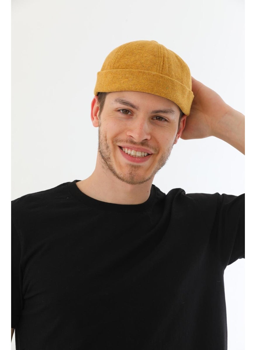 Elif Iç Giyim Elif Underwear Stamp Mustard Back Adjustable Retro Hip-Hop Skullcap Hat  - Image 1