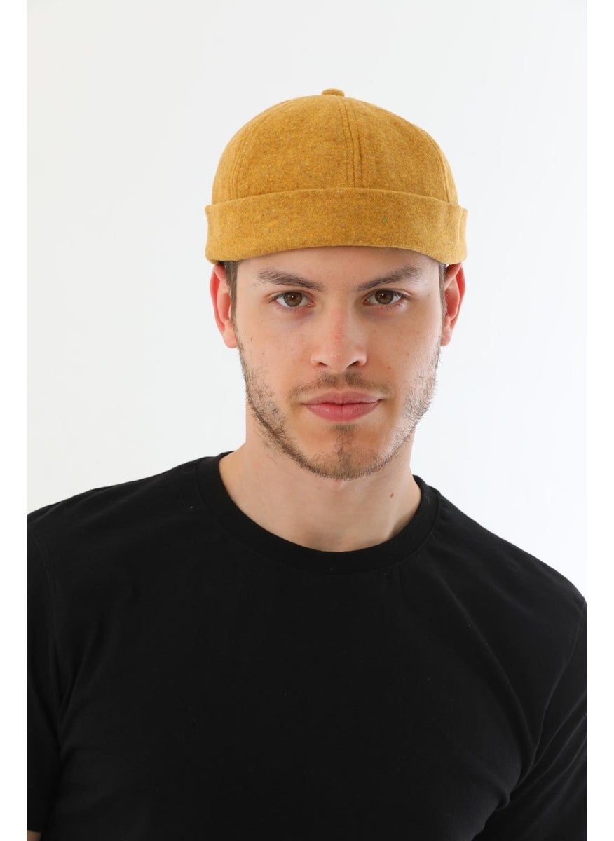 Elif Iç Giyim Elif Underwear Stamp Mustard Back Adjustable Retro Hip-Hop Skullcap Hat  - Image 3
