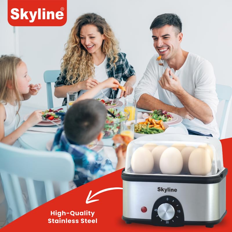 Skyline 500W Stainless Steel Electric Egg Boiler Quick Easy Perfect Eggs Every Time - Image 3