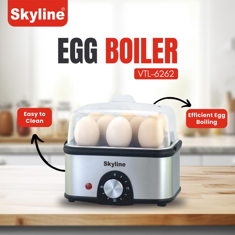 Skyline 500W Stainless Steel Electric Egg Boiler Quick Easy Perfect Eggs Every Time - Image 2
