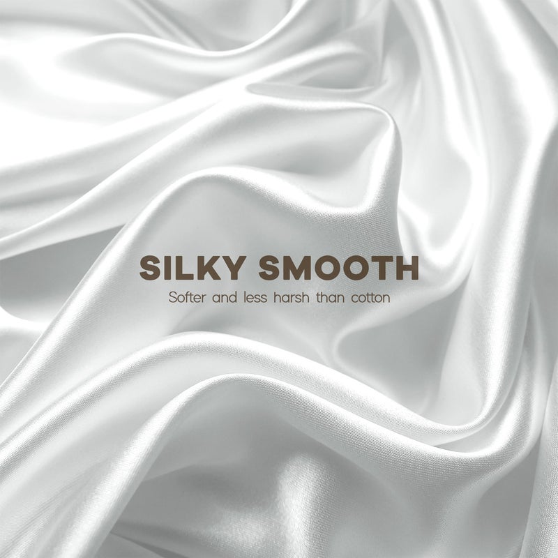 Pro Goleem 2 Pack Satin Soft Crib Sheet Great for Baby with Sensitive Hair Silky Baby Sheet White and Gray Unisex 52â€™â€™x28â€™â€™x8â€™â€™ Fitted Sheets - Image 3