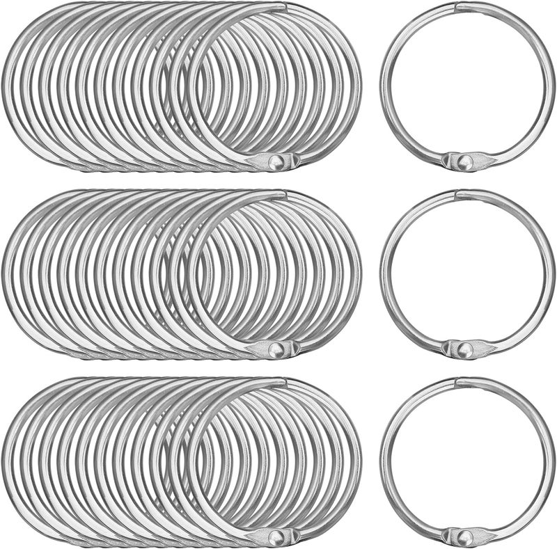 Antner 1.5 Inch (48 Pack) Nickel Plated Metal Loose Leaf Binder Rings for Office School Home - Image 1