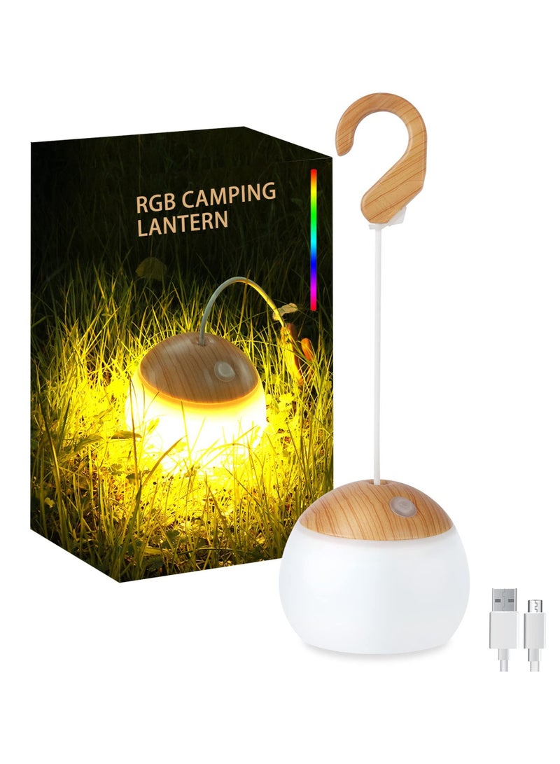 Excefore Camping Lights, 4 Lighting Modes Camping Lantern Dimmable LED Rechargeable Lamps Batteries Powered Light Portable Bulb for Emergency Camping Garden BBQ - Image 1